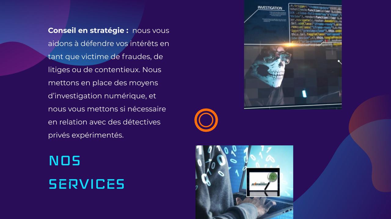 Enquête informatique pour fuite de secrets industriels, atteinte à la vie privée, usurpation d'identité